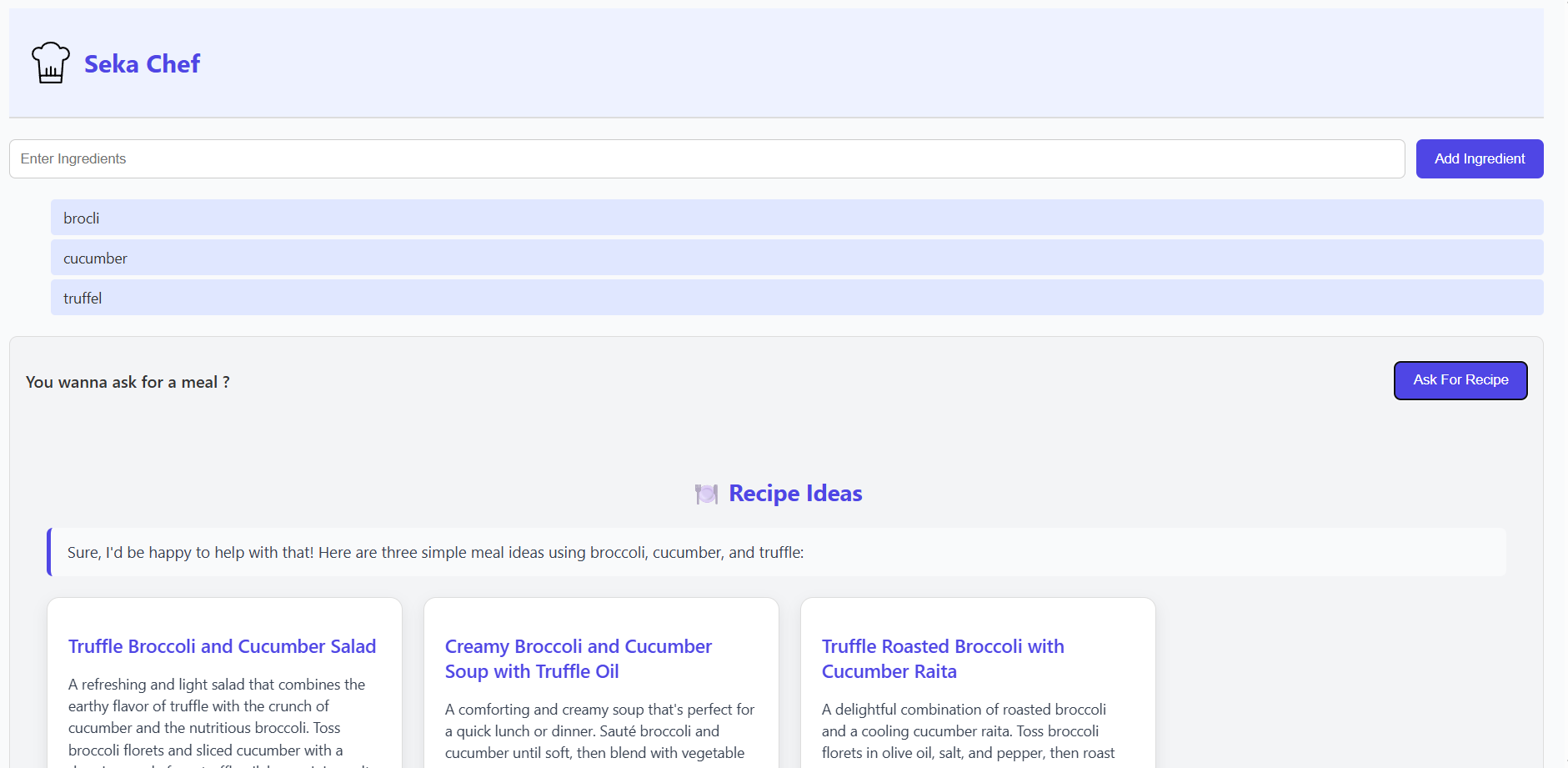 SekaChef — AI Meal Generator