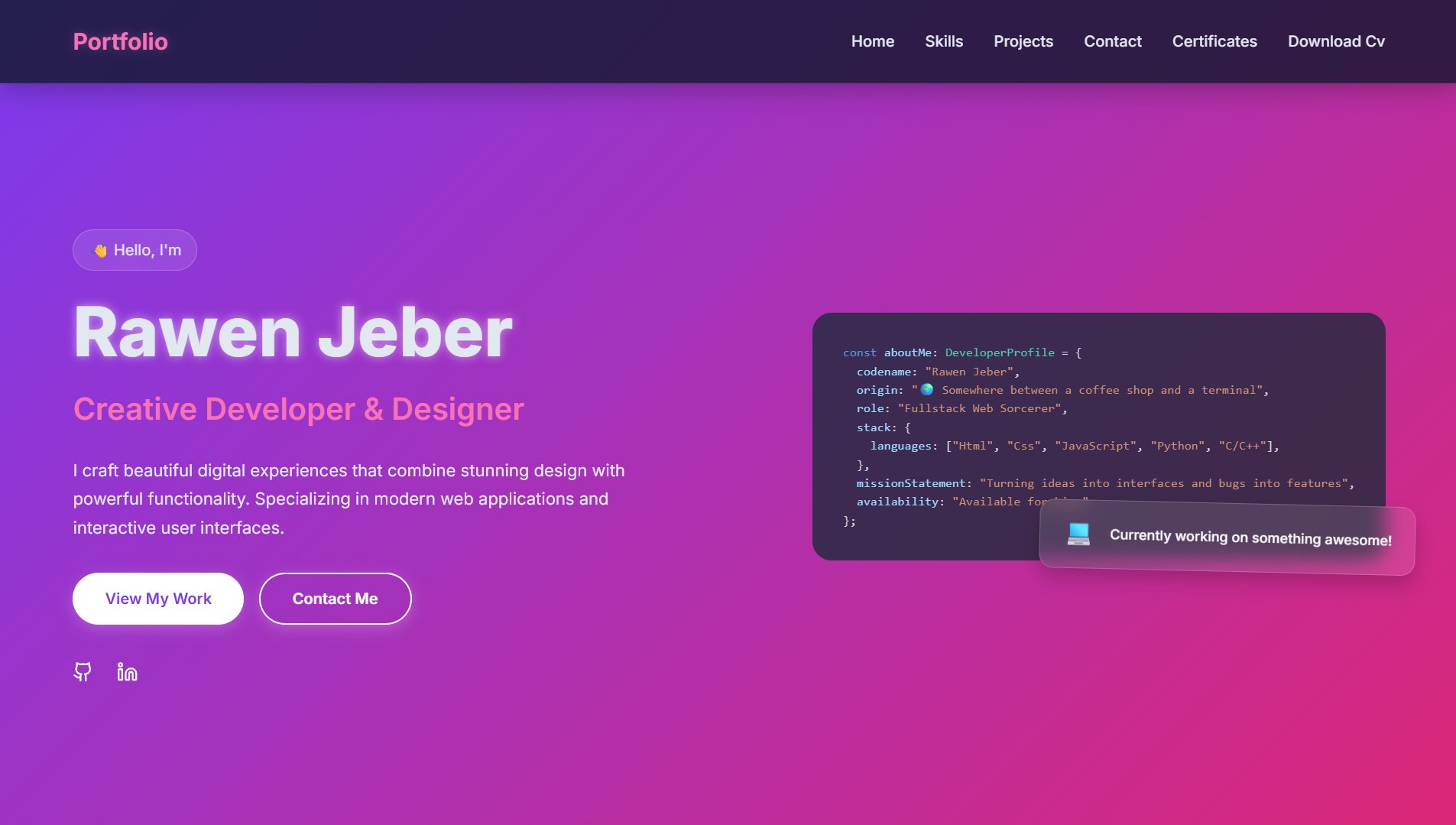 Rawen Portfolio — Freelance Client Showcase
